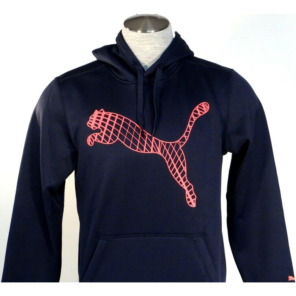 Puma Cell Dark Blue Coral Pullover Hooded Sweatshirt Hoodie Men`s