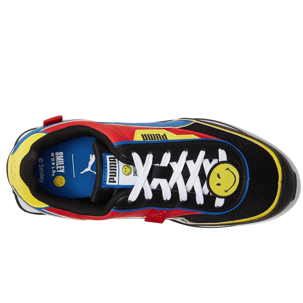 Children Unisex Shoes Puma Kids Future Rider Smileyworld Big Kid - Puma Black/Puma White/Vibrant Yellow