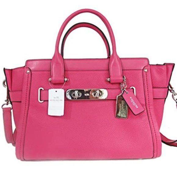 Coach Swagger Carryall Dahlia Pebble Leather Turnlocks F34408