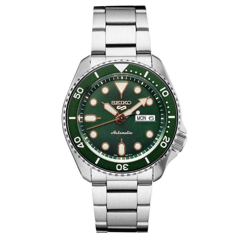 Seiko Men`s 5 Sports Automatic Green Dial Stainless Steel Watch SRPD63