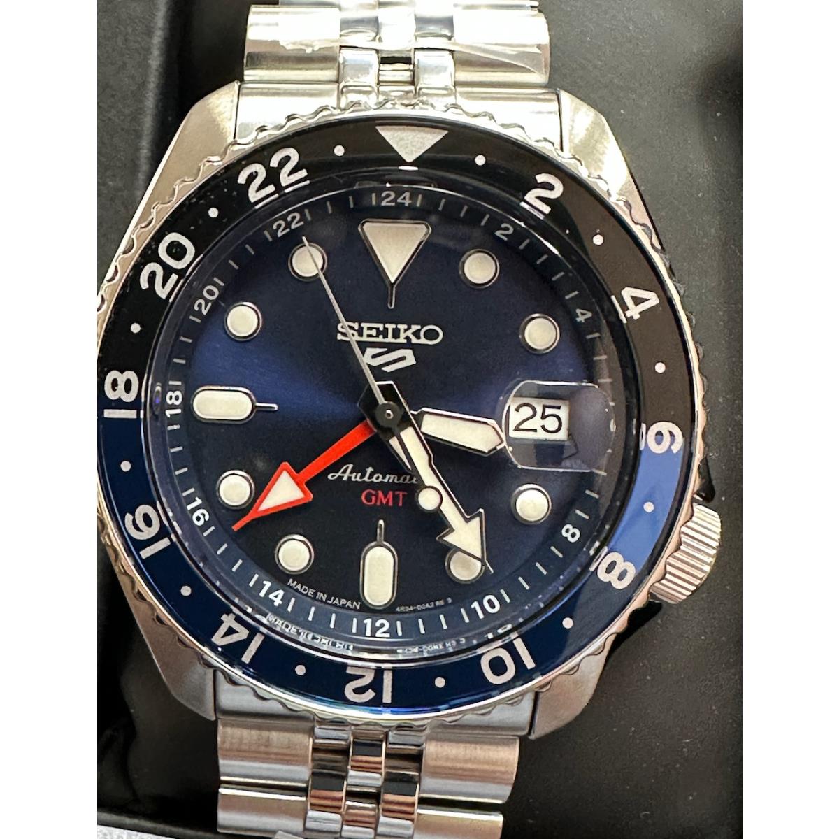 Seiko 5 Five Sports SSK003 Gmt Automatic Watch 100 Meter Blue Dial Made in Japan