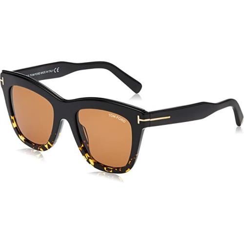 Tom Ford Julie FT 0685 05E Shiny Black Havana Brown Sunglasses 52MM