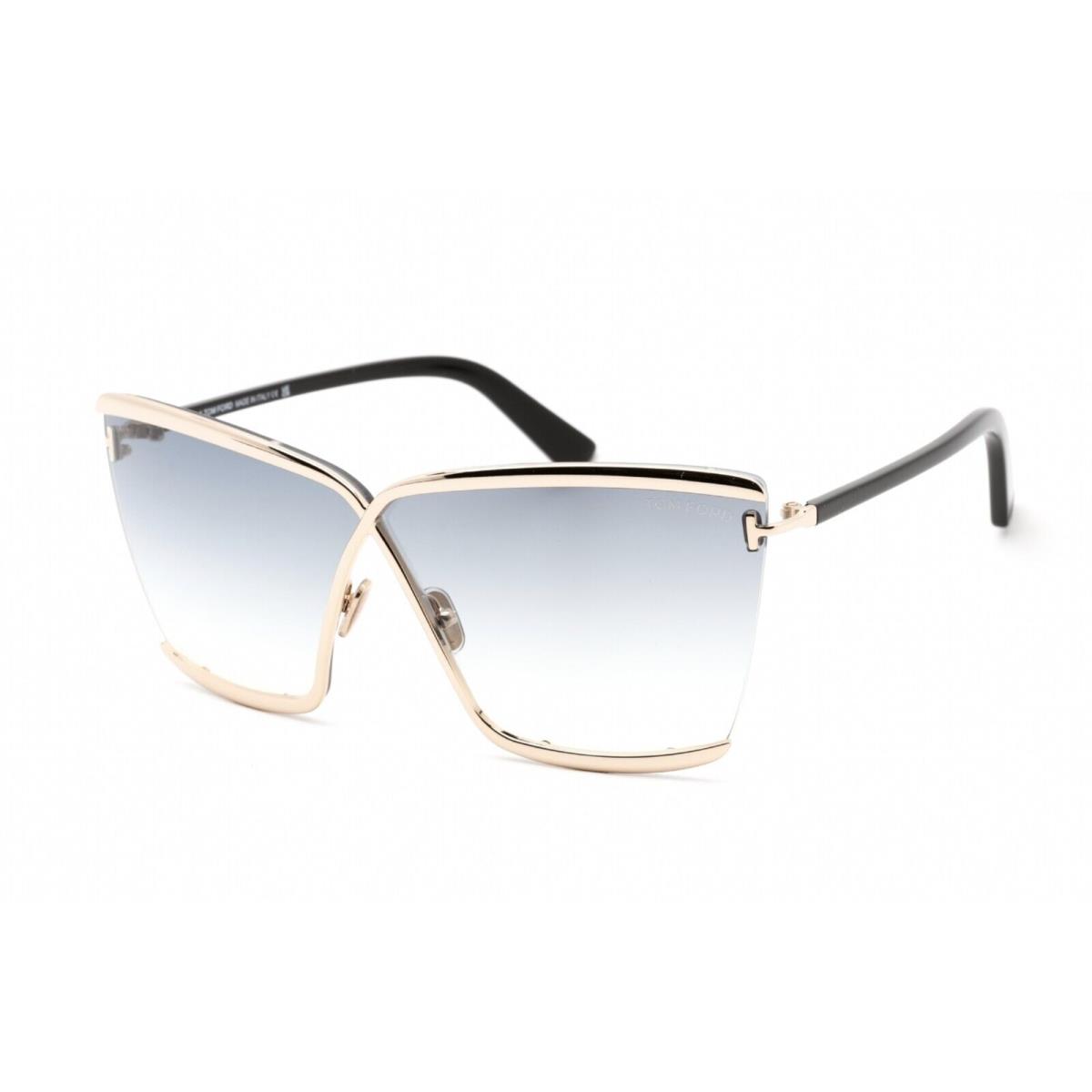 Tom Ford FT0936 936 28B Sunglasses Elle Shiny Rose Gold Gradient Smoke Lenses