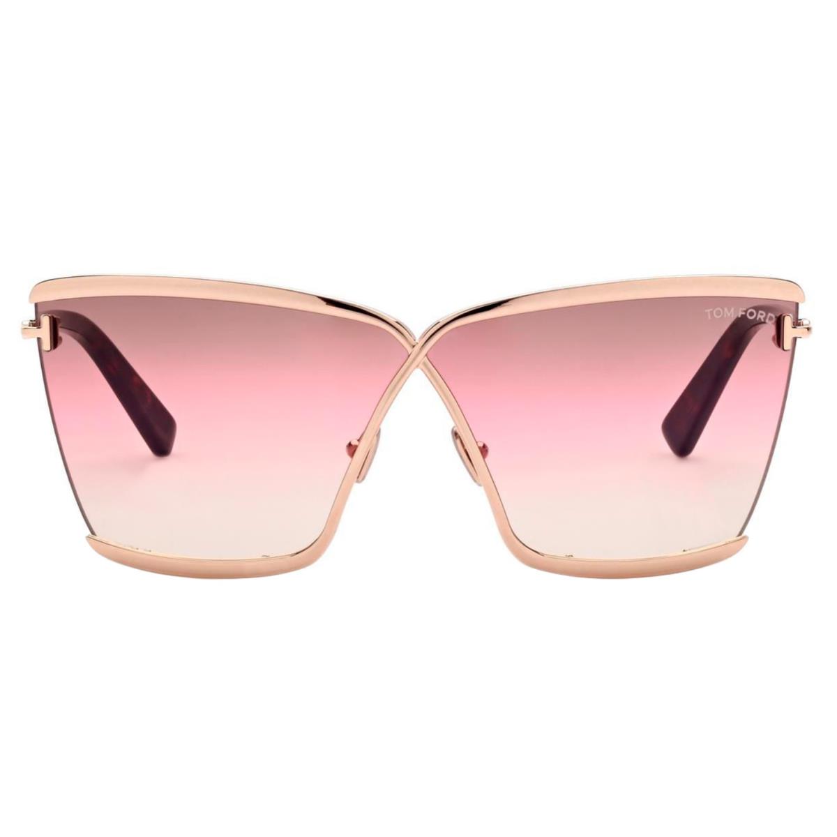 Tom Ford ELLE-02 FT0936 28F Sunglasses Gold Frame Pink Gradient Lenses 71mm