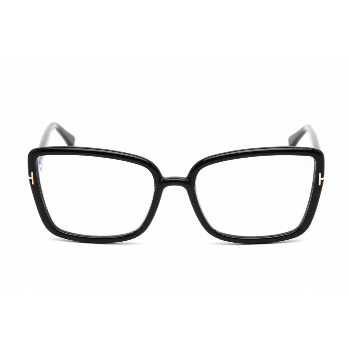 Tom Ford Women`s Eyeglasses Full Rim Butterfly Shiny Black Frame FT5813-B 001