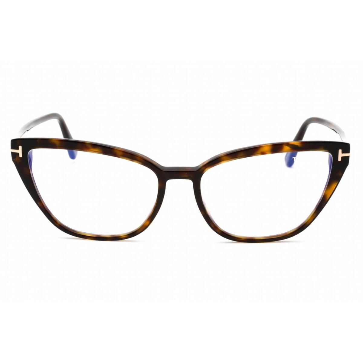 Tom Ford Women`s Eyeglasses Full Rim Dark Havana Plastic Round FT5825-B 052