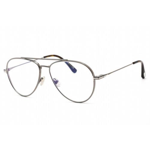 Tom Ford Unisex Eyeglasses Full Rim Shiny Gunmetal Aviator Frame FT5800-B 008