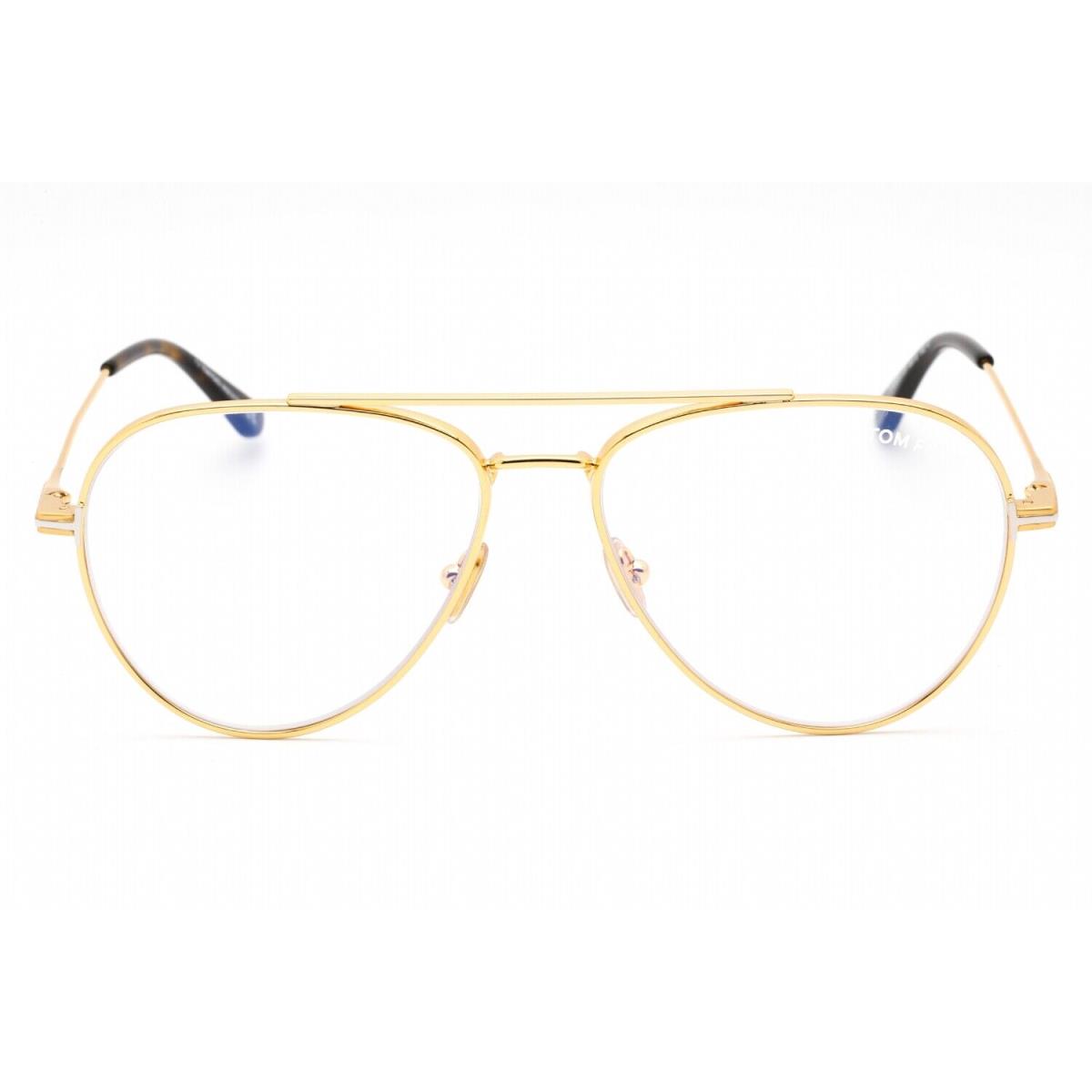Tom Ford FT5800-B 030 Eyeglasses Shiny Deep Gold Clear Frame 56mm