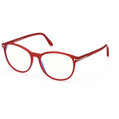 Tom Ford FT5810-B 074 Shiny Red/blue Block Cat-eye Men`s Eyeglasses