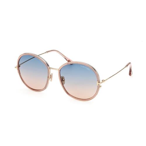 Tom Ford FT0946 Hunter-02 72W Pink/blue Gradient Round Women`s Sunglasses