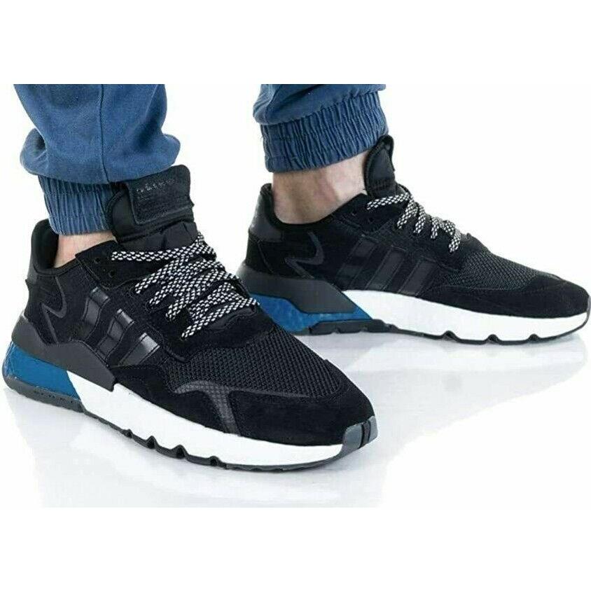 adidas nite jogger black blue