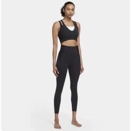 Nike Dri-fit Yoga Luxe Infinalon Jumpsuit Size XS Black DD5525-010