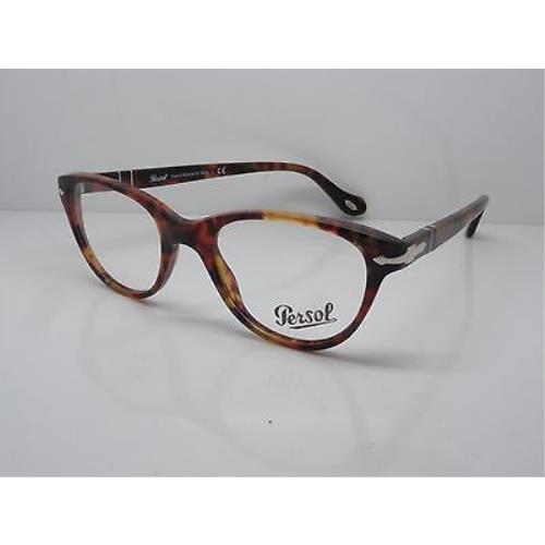 Persol eyeglasses  - Caffe Tortoise Frame, Clear Demo Lens 0
