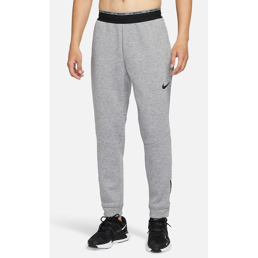 Nike Pro Pants Men`s 2XL Therma Fit Training Running Fleece Gray Black