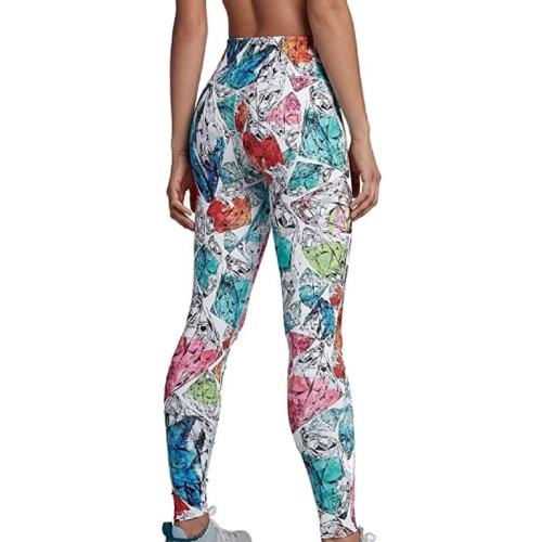 Nike Power Women`s Printed Mid Rise Training Tights Multicolor Medium