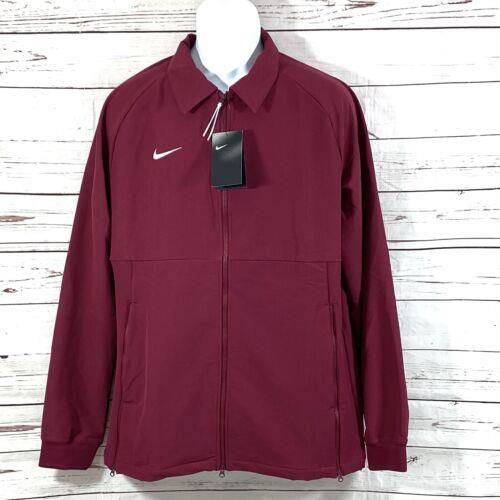 Nike Mens Full Zip Jacket Fleece Lined Sideline Sz M Maroon CI4472-610