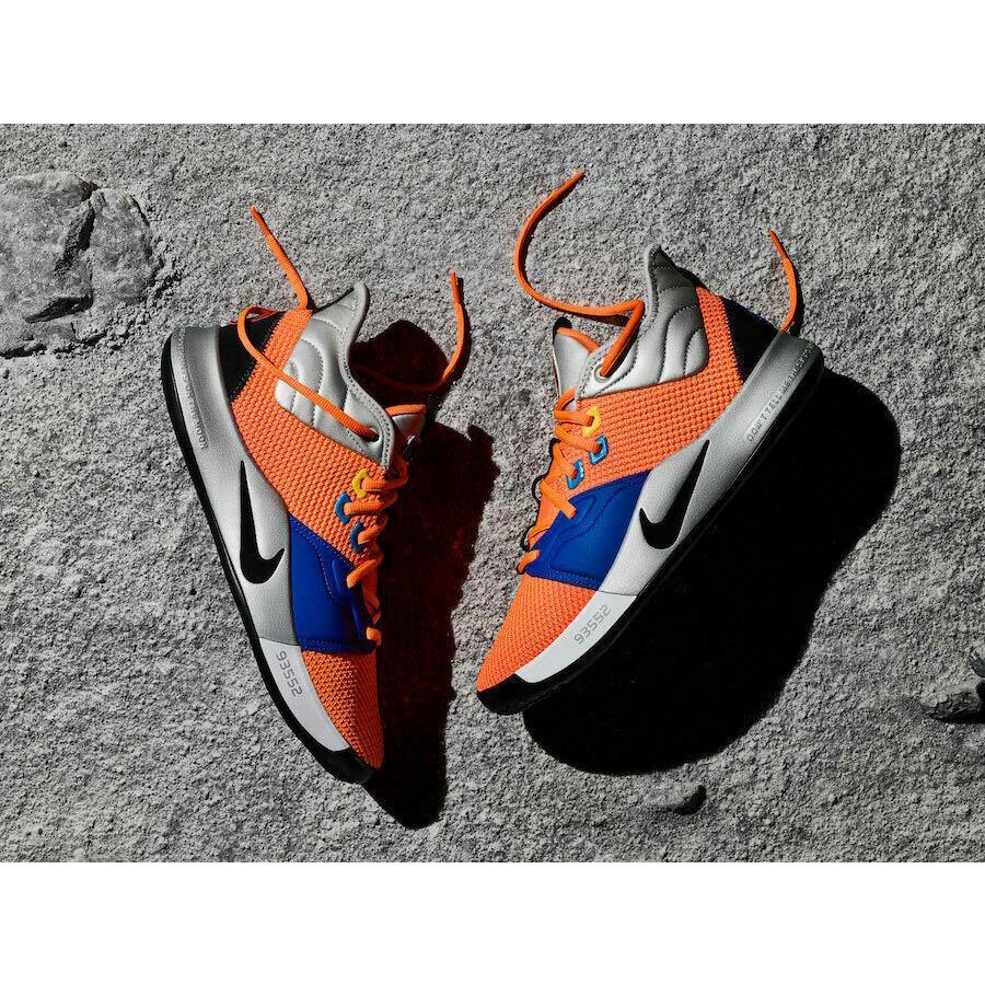 Nike PG 3 NASA Size 13. Silver Orange Blue CI2666-800. okc thunder