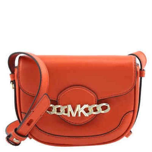 Michael Kors Ladies Hally Extra-small Embellished Leather Crossbody Bag - Orange