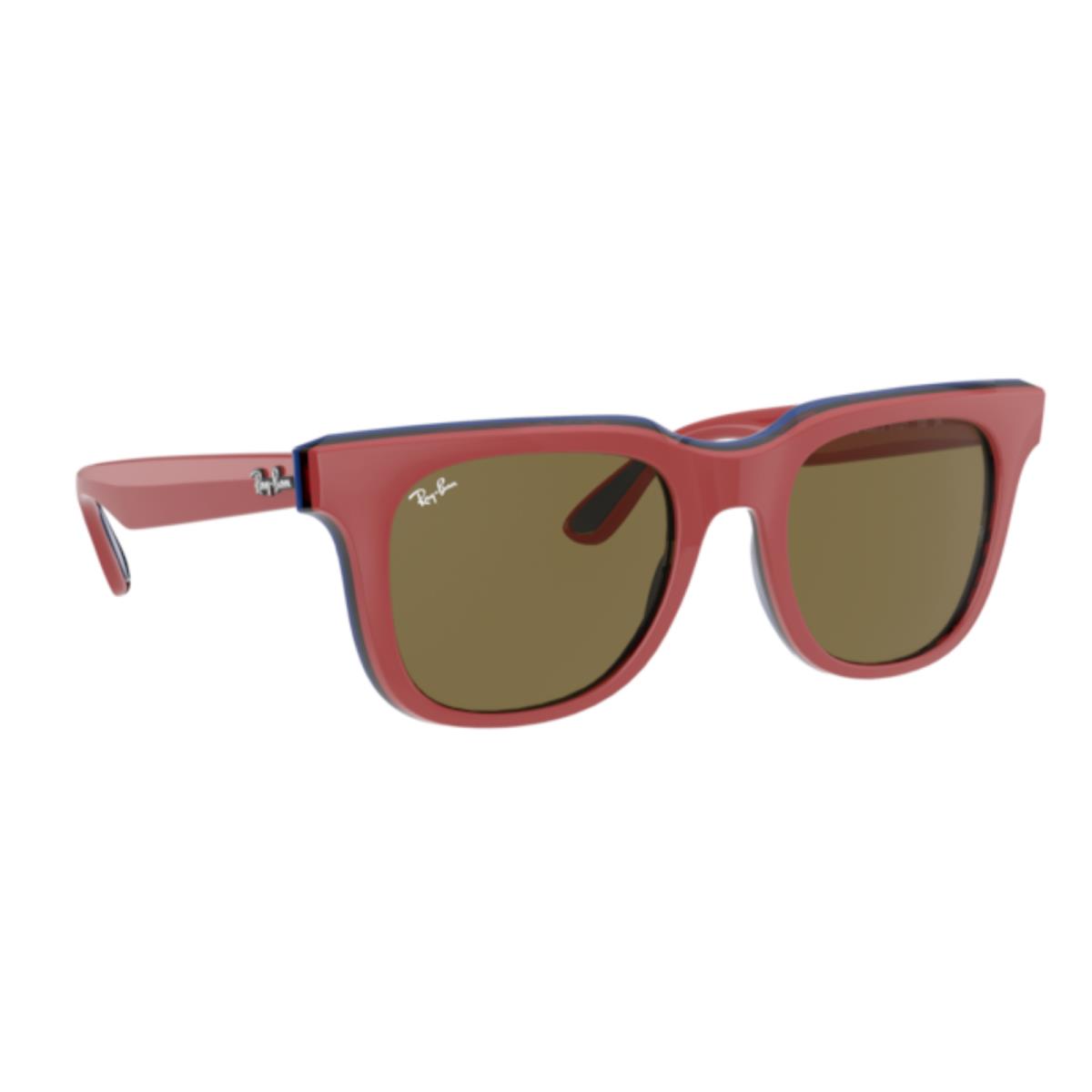 Ray-ban Sunglasses RB 4368 6522/73 51-21 150 Red Black Blue w/ Brown Lenses