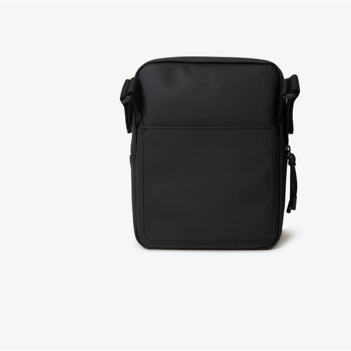 Lacoste Men`s Small Flat Vertical Crossbody Bag Black