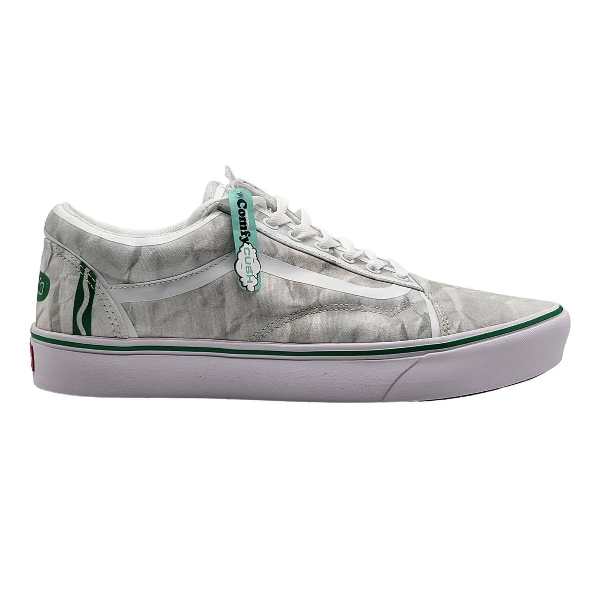 Vans Mens Comfycush Old Skool Crayola Green White Shoes Size 13