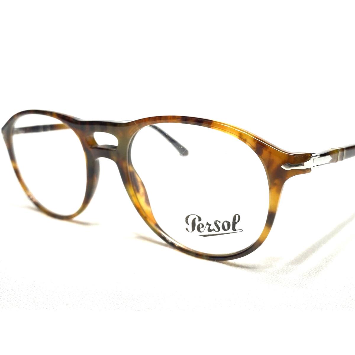 Persol PO3202V 108 Caffe` Mens Tortoise Rectangle Eyeglasses Frames 51/19