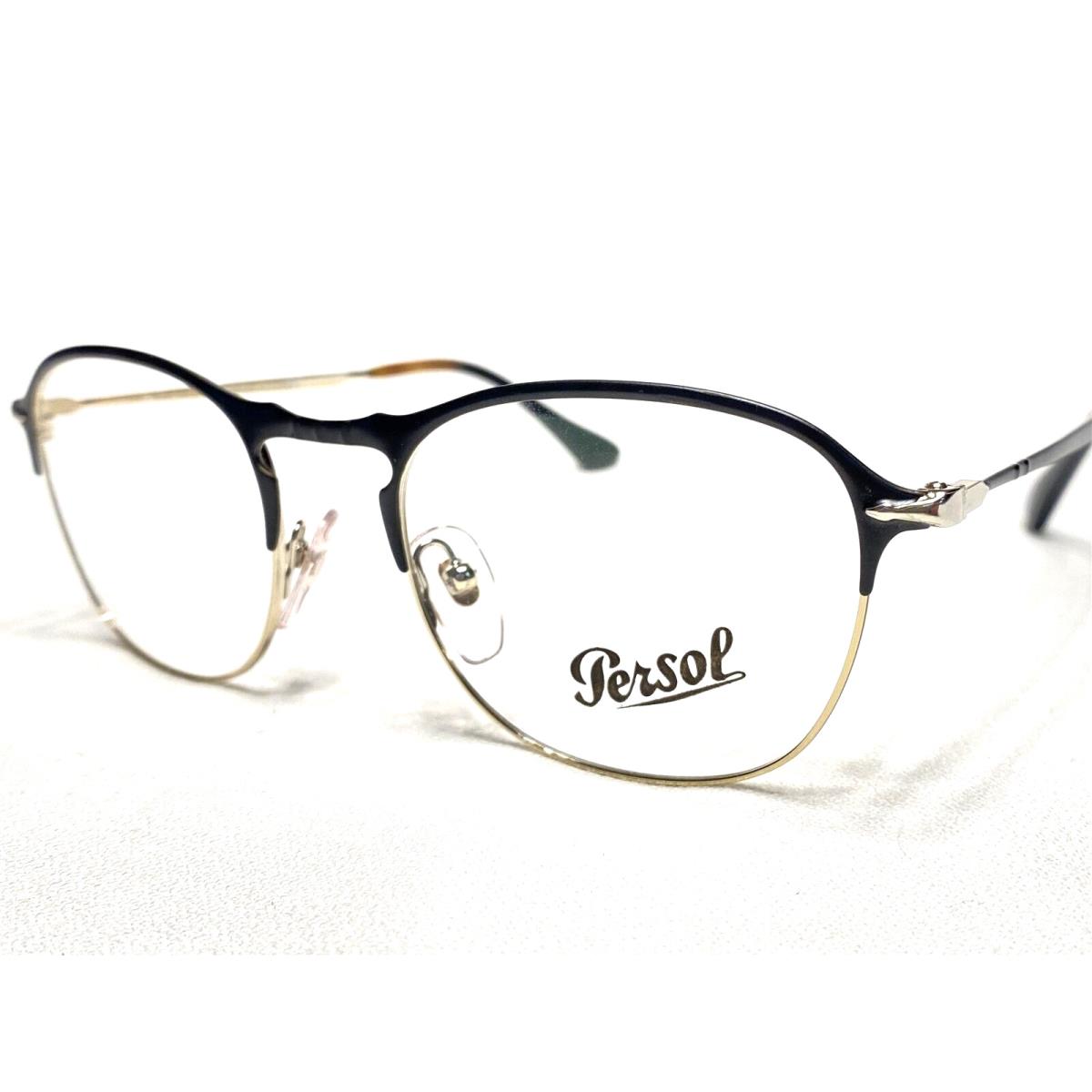 Persol PO7007V 1070 Mens Black Gold Round Square Eyeglasses Frames 51/19