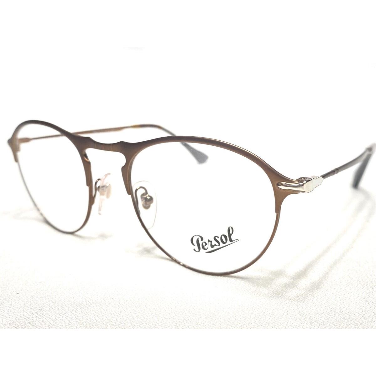 Persol PO7092V 1072 Mens Brown Round Square Modern Eyeglasses Frames 50/19