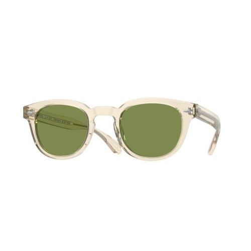Oliver Peoples 0OV5036SF Sheldrake Sun 109452 Buff/green Unisex Sunglasses - Frame: Buff, Lens: Green C