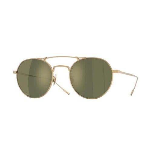 Oliver Peoples 0OV1309ST Reymont 5292O8 Gold/green Goldtone Unisex Sunglasses - Frame: Gold, Lens: Green/Gold tone