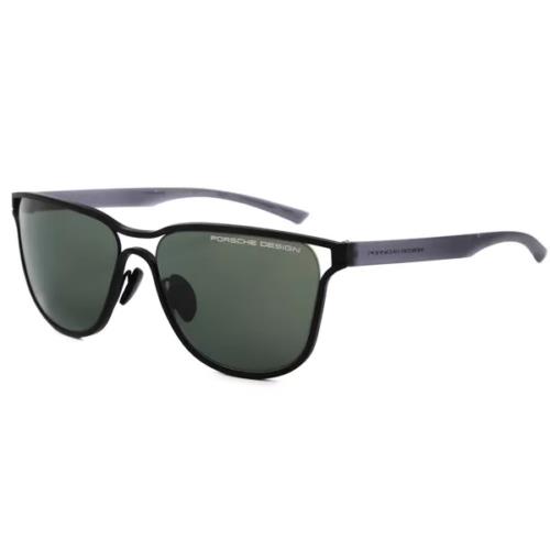 Porsche Design P8647 A Sunglasses Matte Black / Grey Green Square Titanium