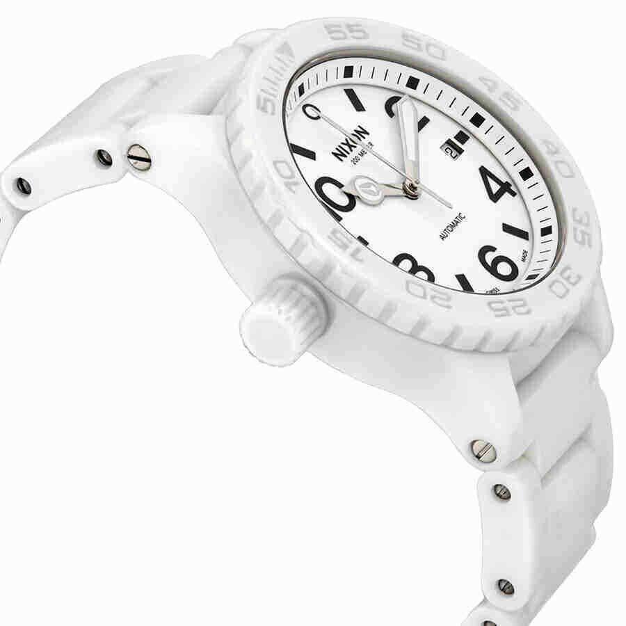 Nixon Ceramic 42-20 Lefty Automatic White Dial Men`s Watch A148126