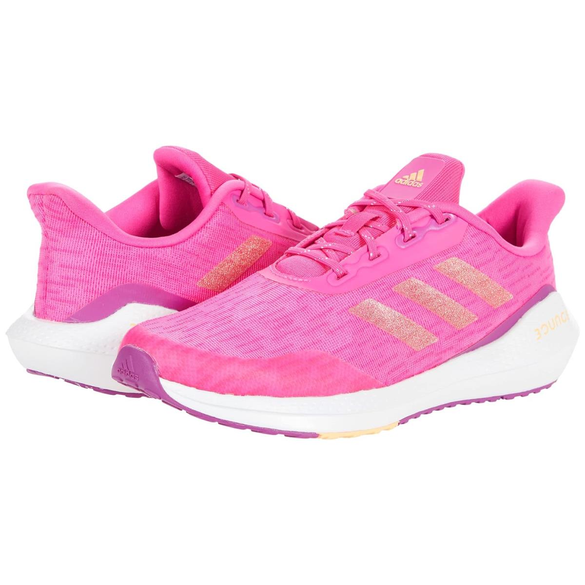 Girl`s Sneakers Athletic Shoes Adidas Kids EQ21 Run Big Kid Shock Pink/Acid Orange/Sonic Fuchsia