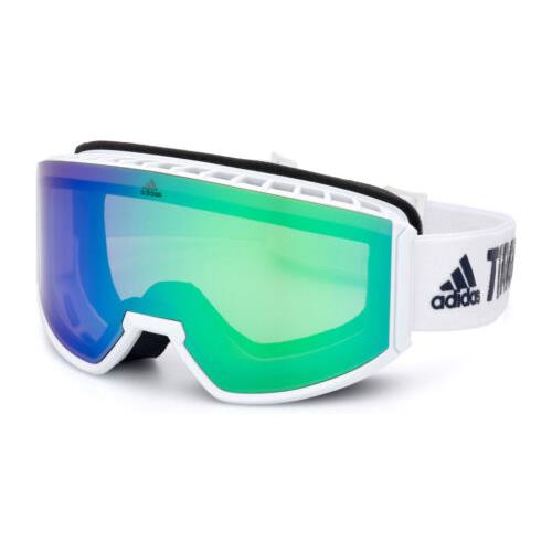 Adidas Kolor Up Sport Snow Goggles - SP0040 White/Green Mir (21Q)