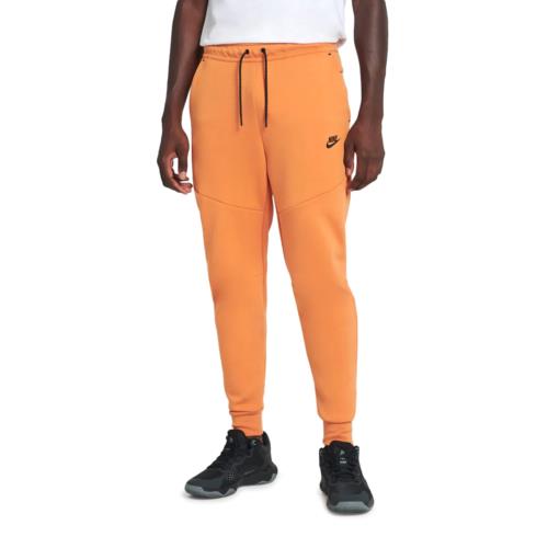 Men`s Nike Sportswear Hot Curry/black Tech Fleece Jogger