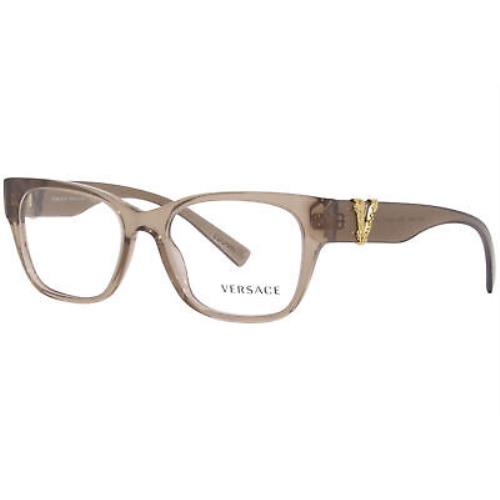 Versace 3283 5328 Eyeglasses Frame Women`s Transparent Brown Full Rim 54mm