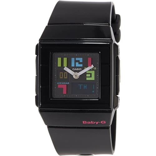 Casio Baby-g BGA200PD-1B Black Dial Plastic Strap Ladies Watch