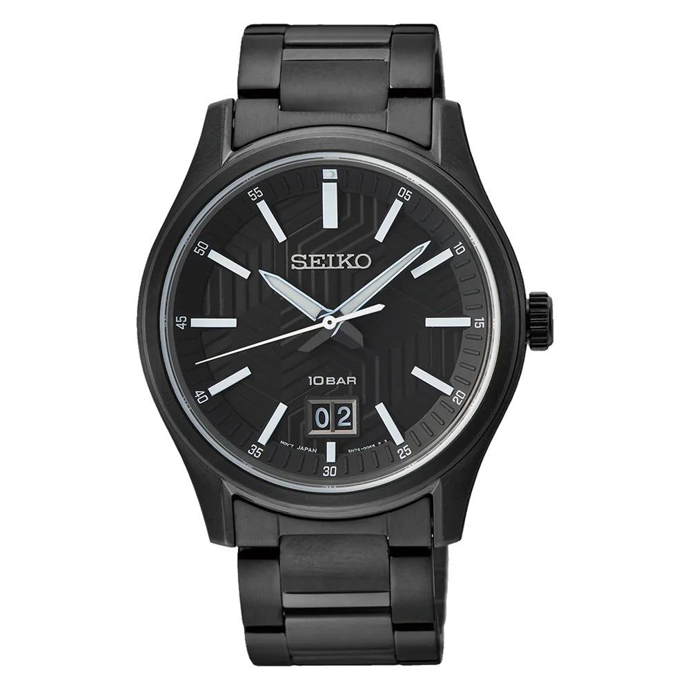 Seiko Essentials Black Ion Plated Sport Mens Watch SUR515