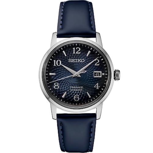 Seiko Presage Navy Automatic Watch SRPE43 - Dial: Blue, Band: Blue, Bezel: Silver