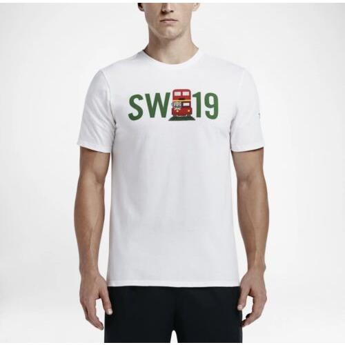Nike Nikecourt RF Roger Federer SW19 Bus Emoji Wimbledon Shirt 887073 100 sz XL