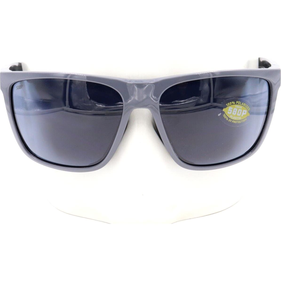 Costa Del Mar Ferg XL Shiny Gray Sunglasses Gray 580P Lens 06S9012 90121262