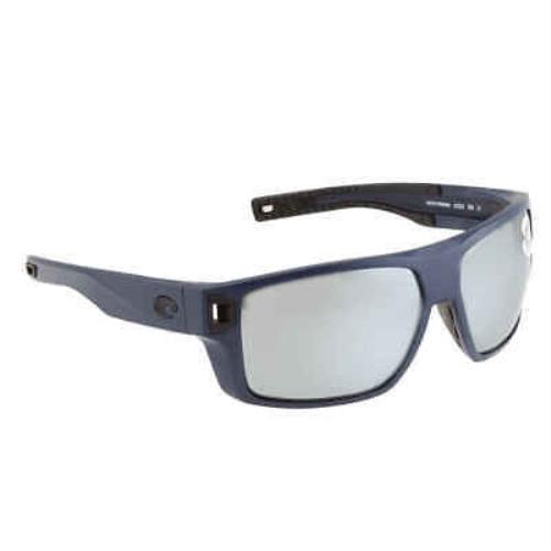 Costa Del Mar Diego Grey Silver Mirror Polarized Glass Men`s Sunglasses Dgo 14 - Blue Frame, Multi Lens