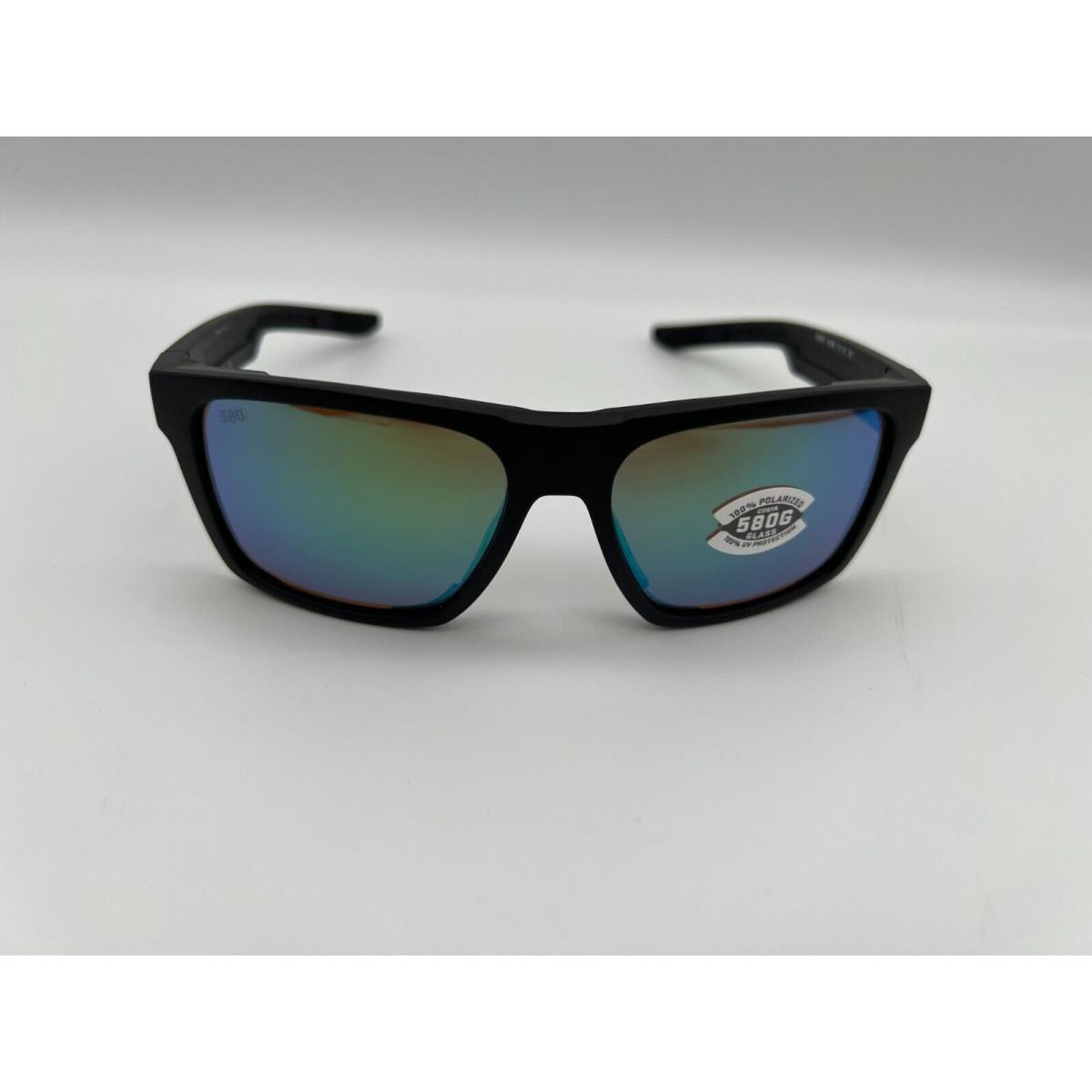 Costa Del Mar Lido Polarized Sunglasses Matte Black/green Mirror Glass 580G - Frame: Black, Lens: Green