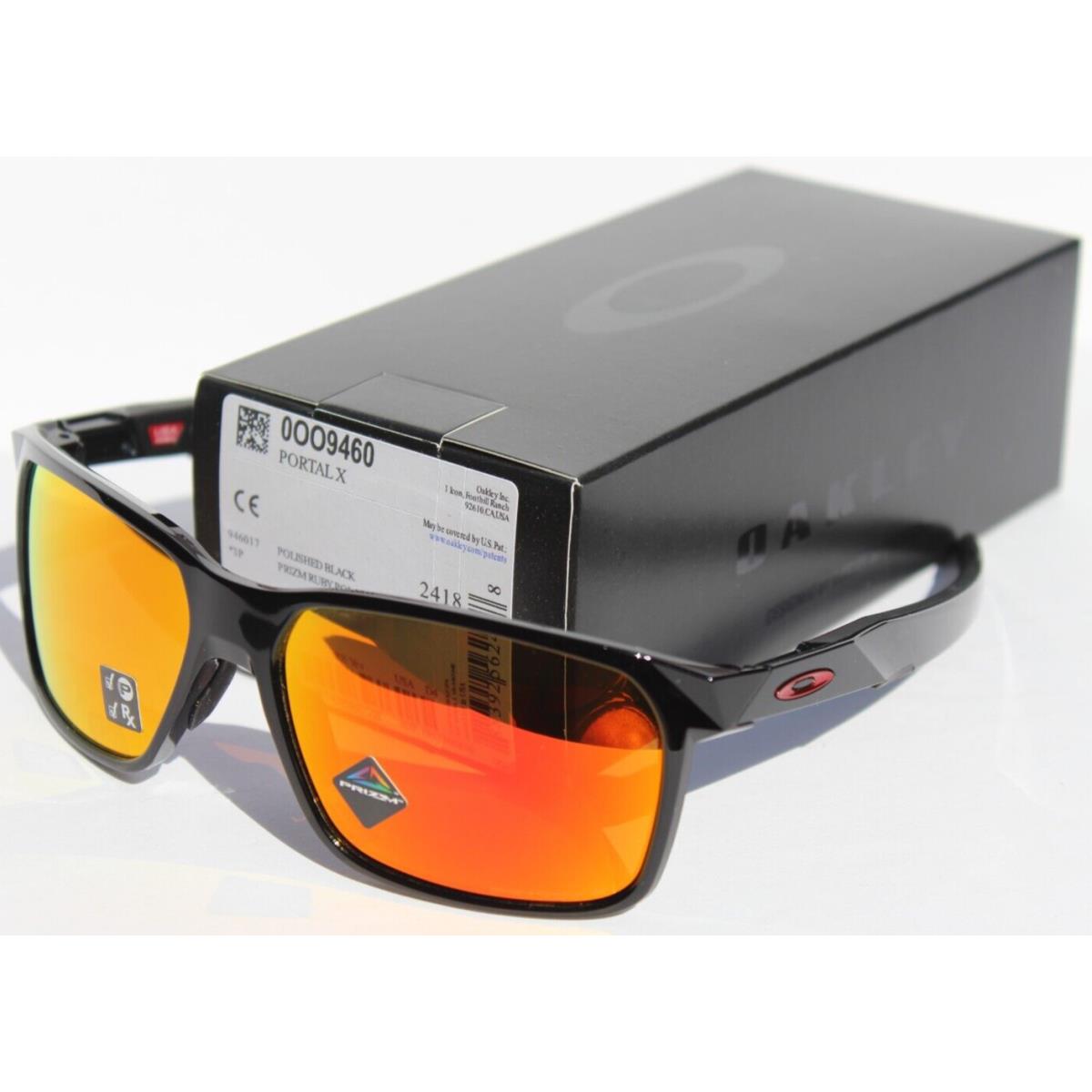Oakley Portal X Polarized Sunglasses Polished Black/prizm Ruby OO9460-17