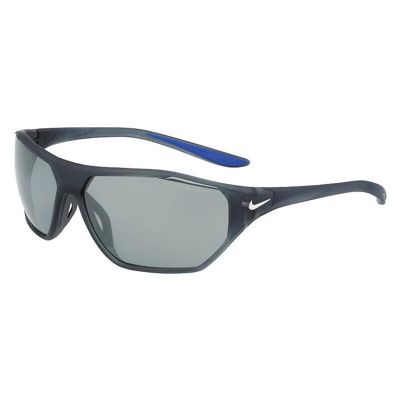 Men`s Nike Aero Drift Dark Matte Gray Blue Sunglasses Sport Wrap
