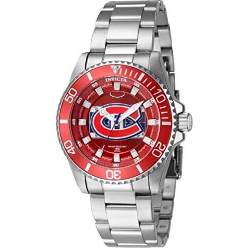 Invicta Women`s 42229 Nhl Quartz 3 Hand White Silver Red Blue Dial Watch