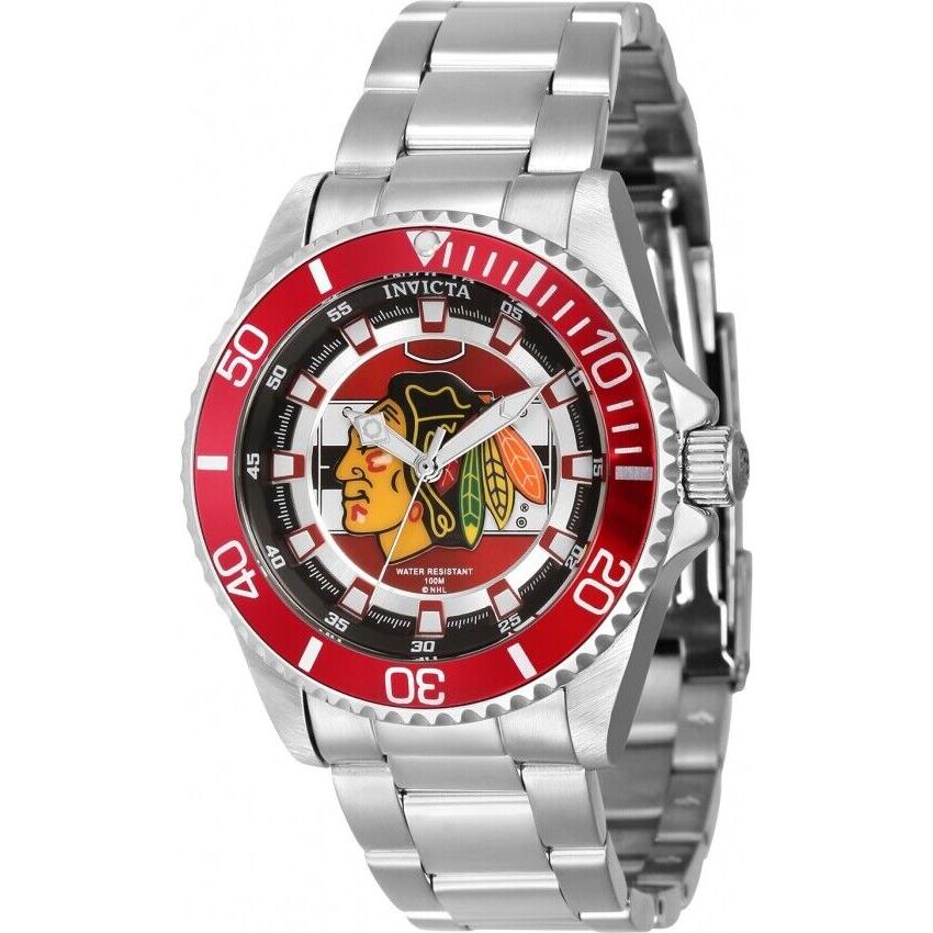 Invicta Nhl Chicago Blackhawks Quartz Red Dial Ladies Watch 42203