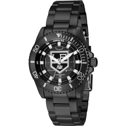 Invicta Nhl Los Angeles Kings Quartz Ladies Watch 42227 - Dial: White and Black, Band: Black, Bezel: Black