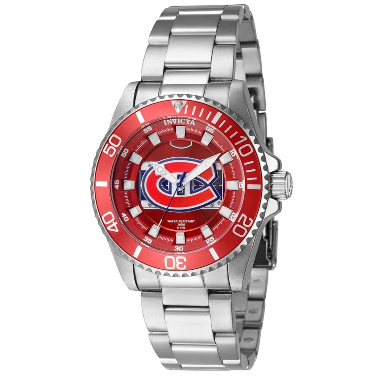 Invicta Women`s Watch Nhl Montreal Canadiens Quartz Rotating Bezel Steel 42229