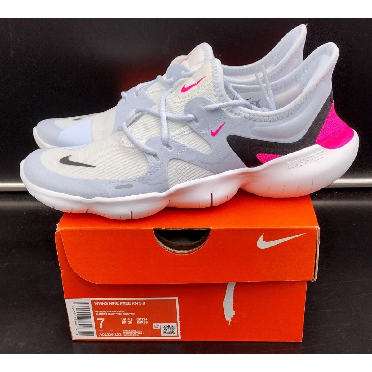 Nike Free RN 5.0 Women`s Shoes Sneakers Running Training AQ1316 101 Size 7 | 883212483317 - Nike shoes - White/Black-Half Blue | SporTipTop